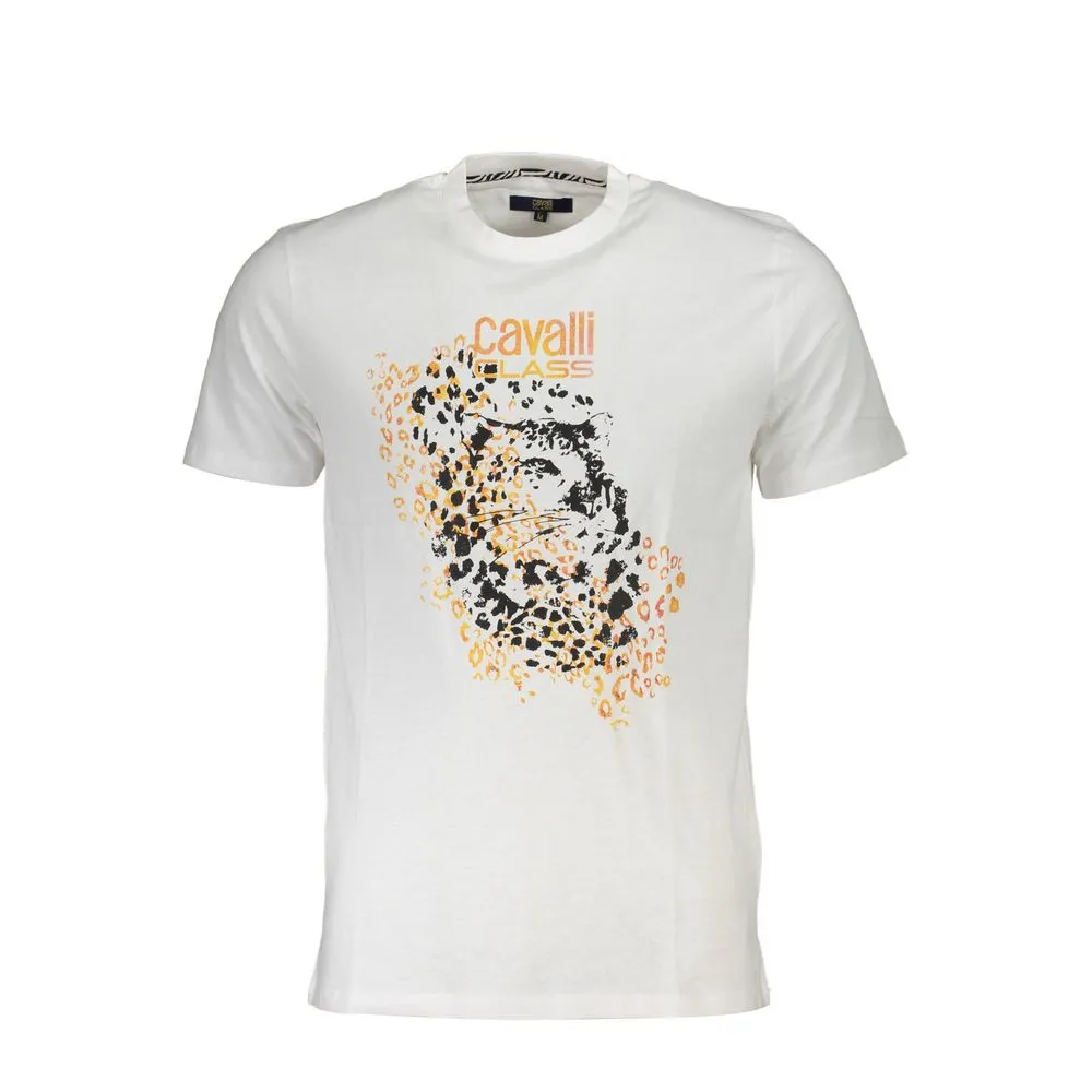Cavalli Class Men's White Cotton T-Shirt
