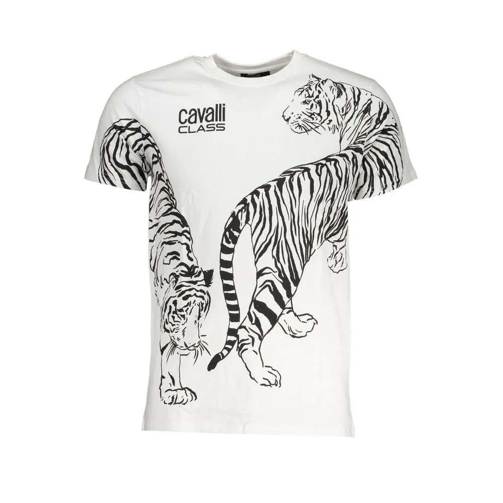Cavalli Class Men's White Cotton T-Shirt