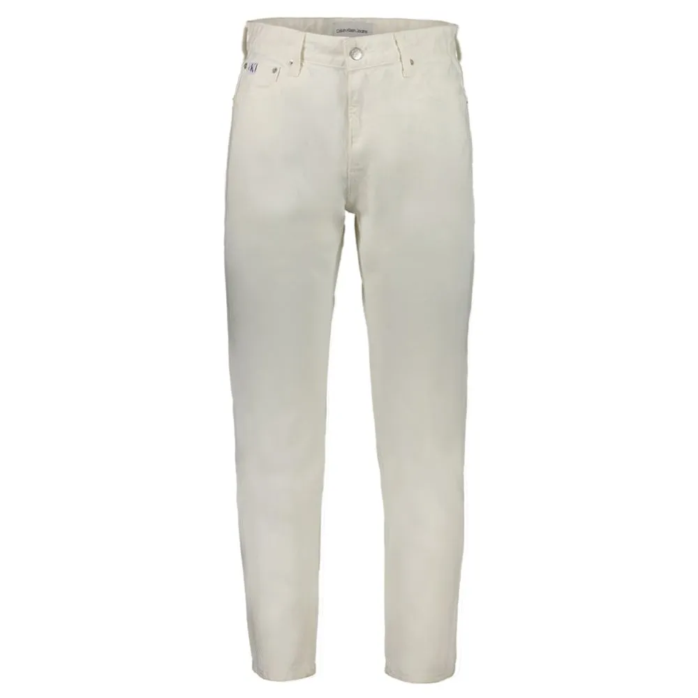 Calvin Klein Men's White Cotton Jeans & Pant