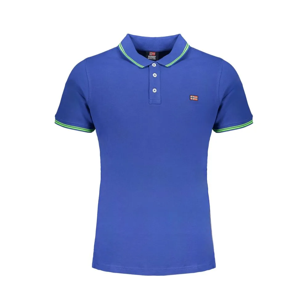 Norway 1963 Men's Blue Cotton Polo Shirt