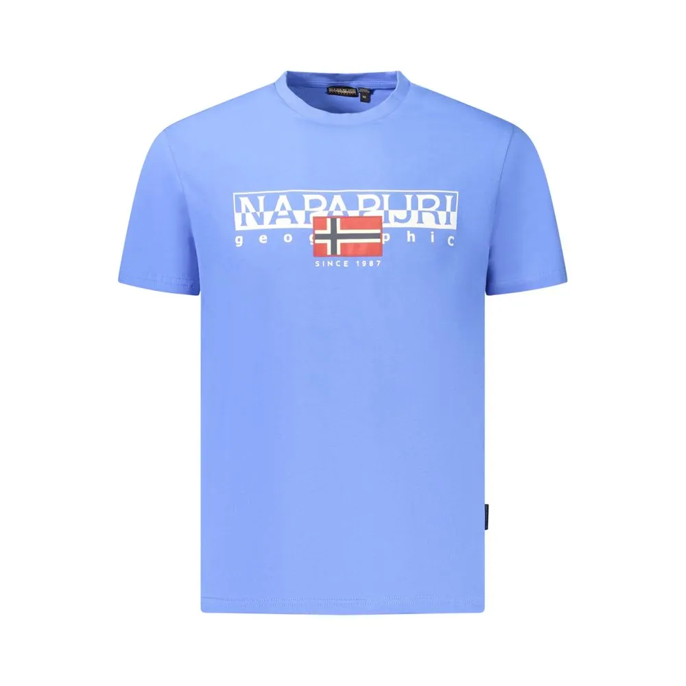 Napapijri Blue Cotton Men T-Shirt