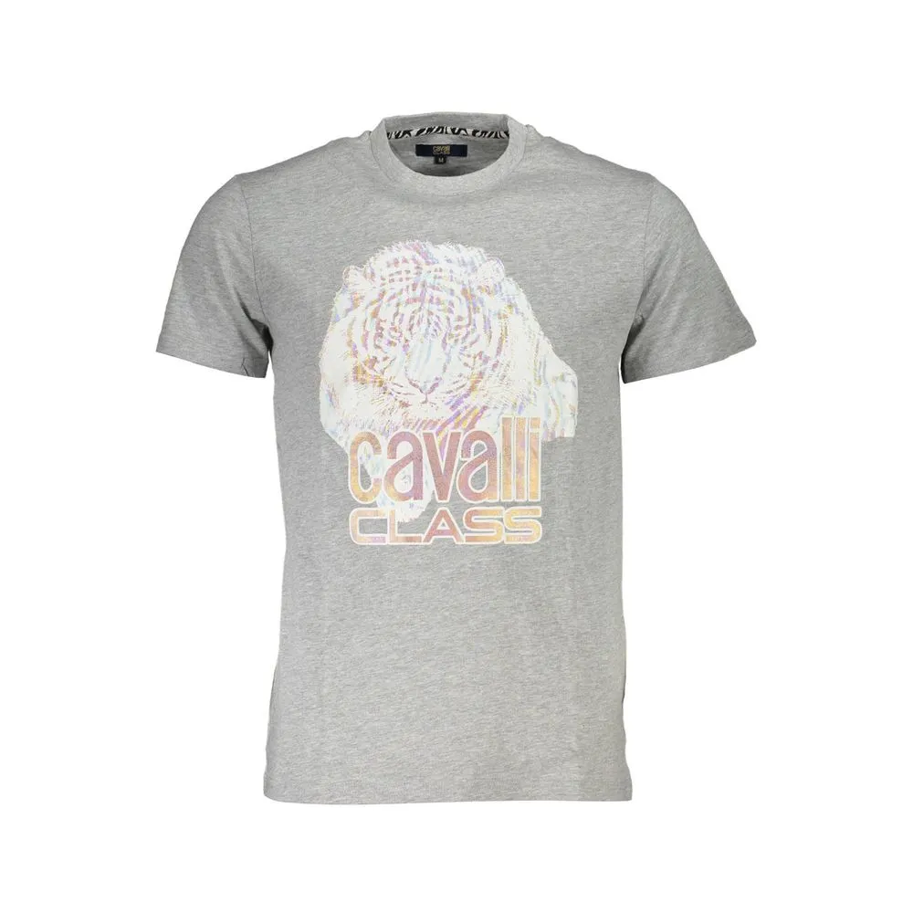Cavalli Class Men's Gray Cotton T-Shirt