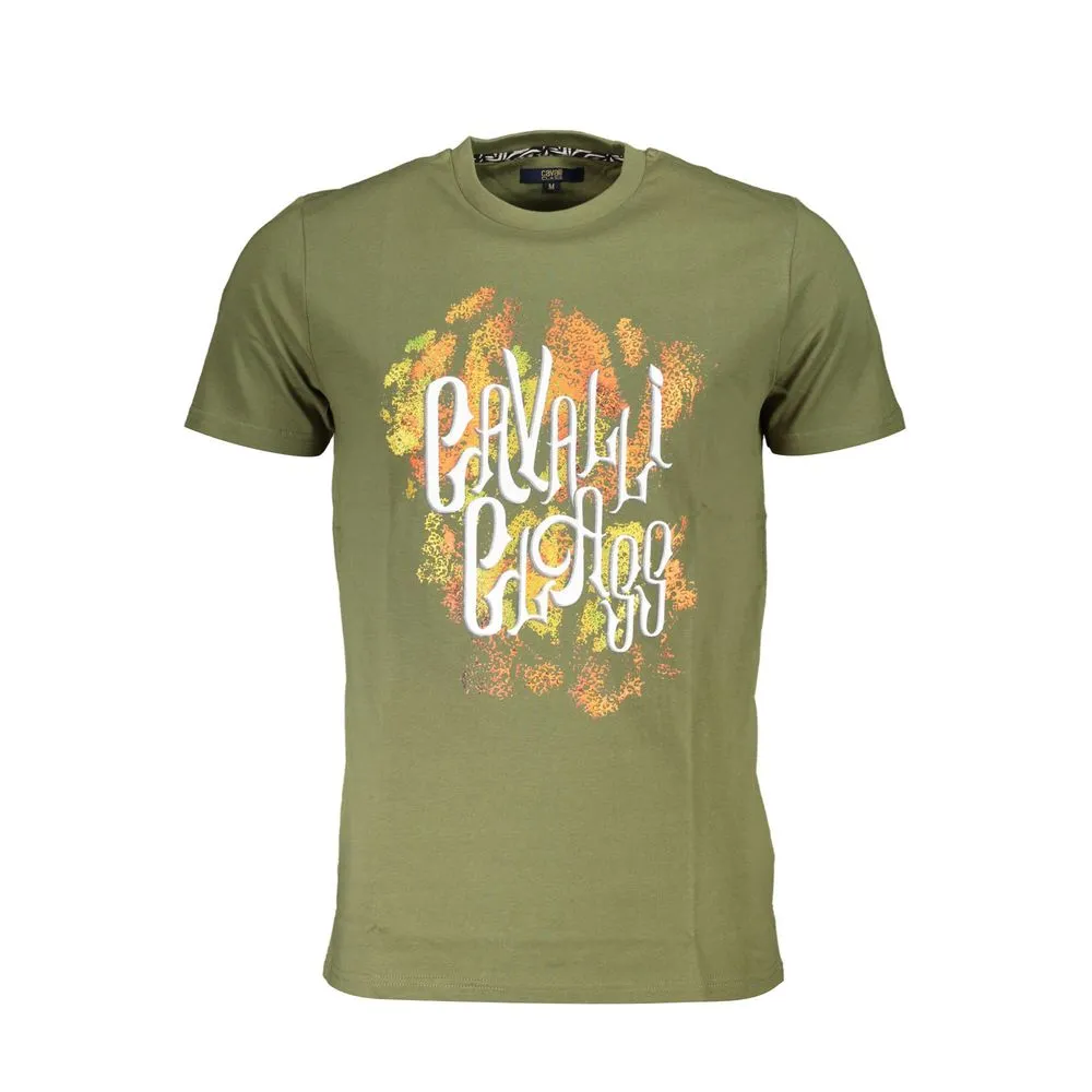 Cavalli Class Men's Green Cotton T-Shirt