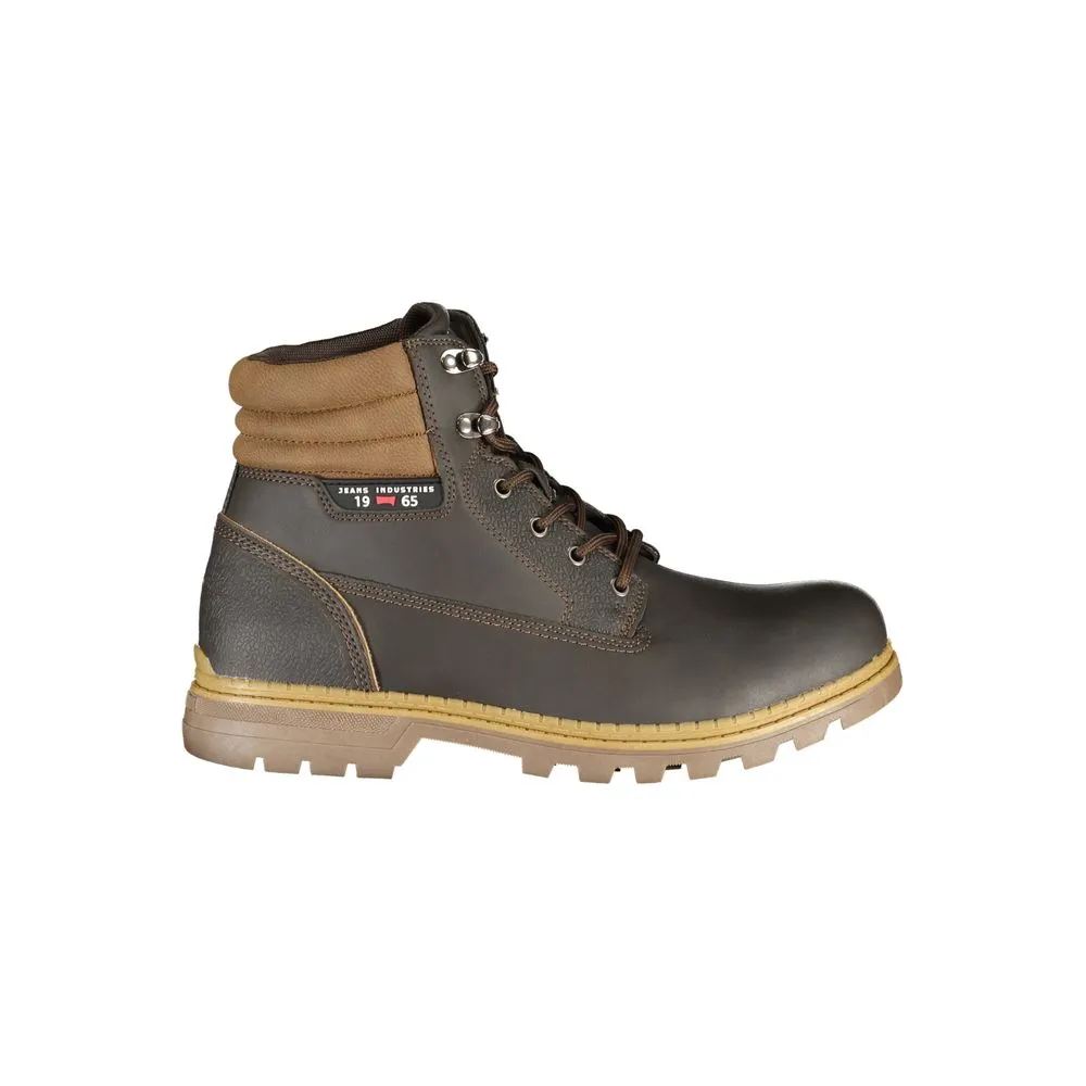 Carrera Men's Elegant Brown Lace-Up Boots with Contrast Details