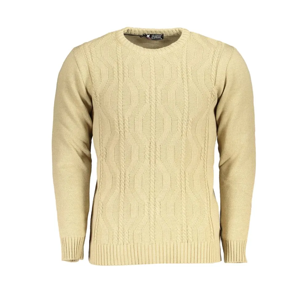 U.S. Grand Polo Men's Beige Fabric Sweater