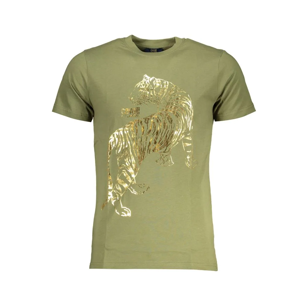 Cavalli Class Men's Green Cotton T-Shirt