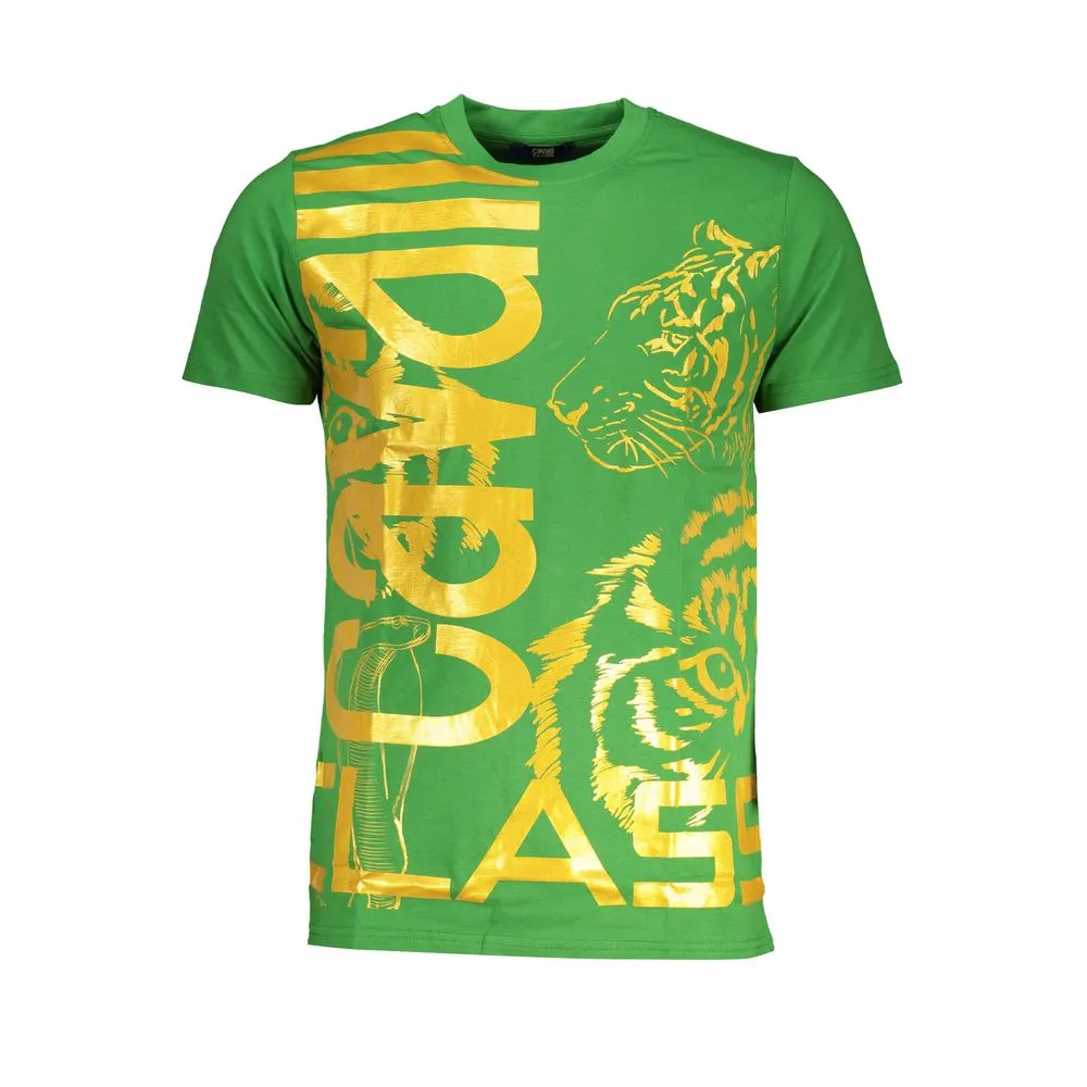 Cavalli Class Men's Green Cotton T-Shirt