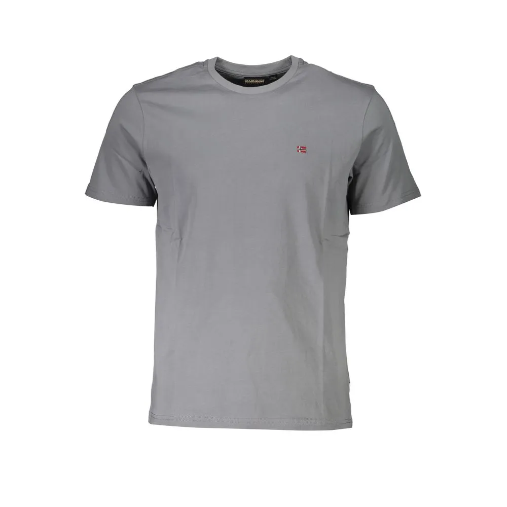 Napapijri Men's Gray Cotton T-Shirt