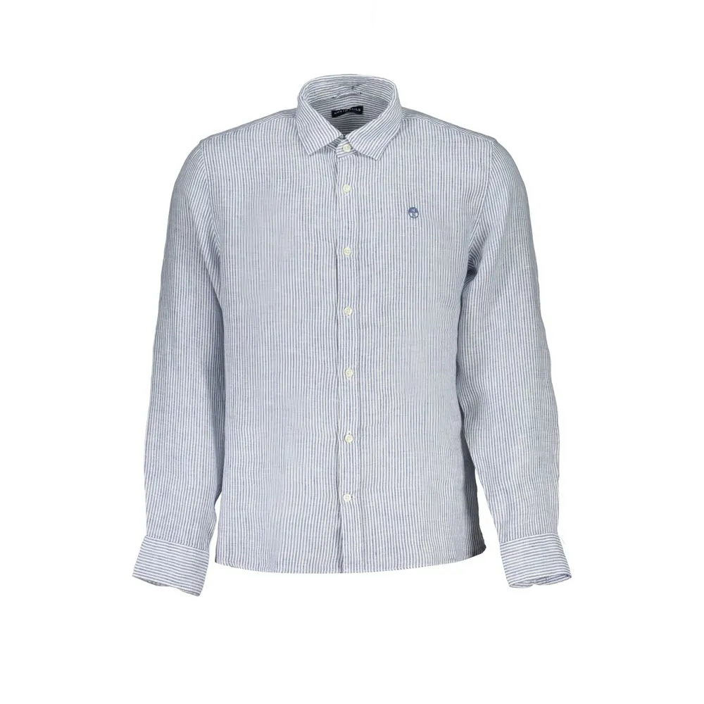 North Sails Men's Blue Linen Shirt
