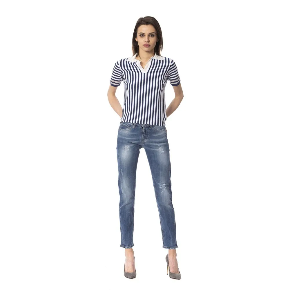 Frankie Morello Women's Blue Other Fibres Jeans & Pant