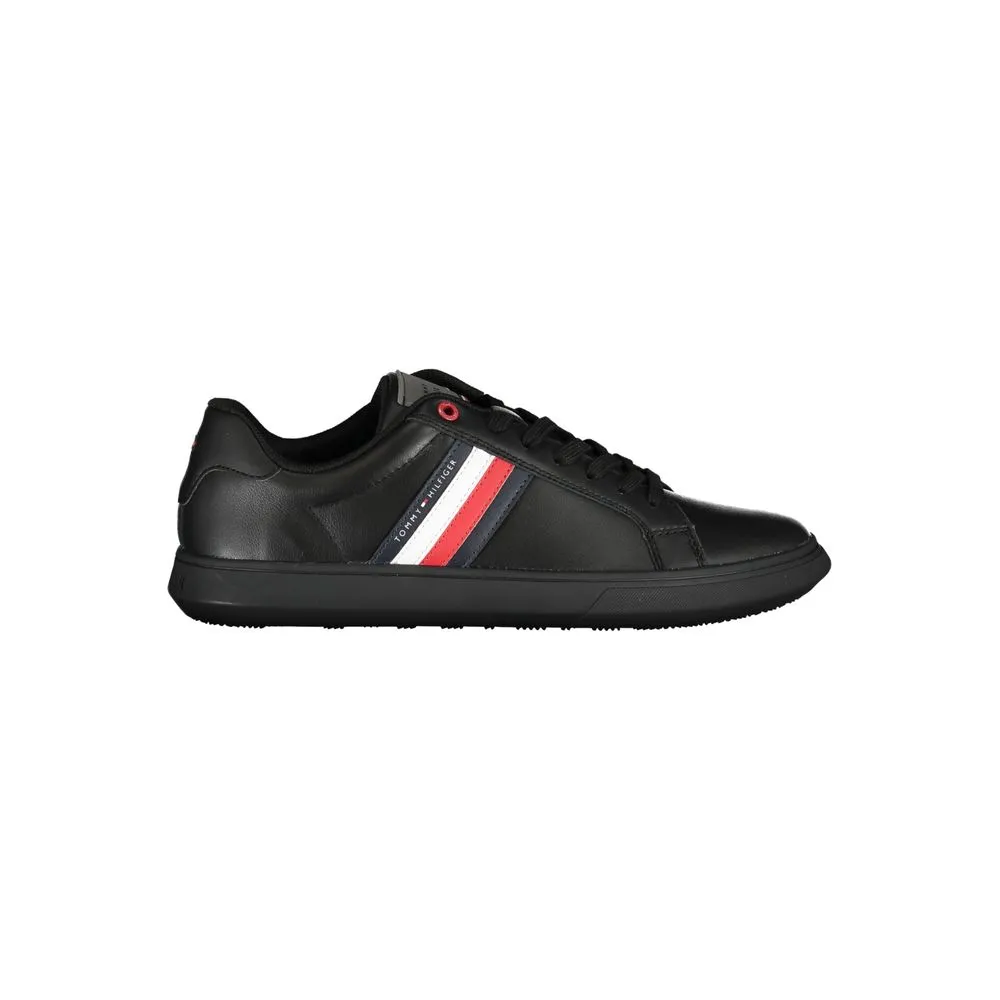 Tommy Hilfiger Men's Chic Black Sneakers with Iconic Contrast Details