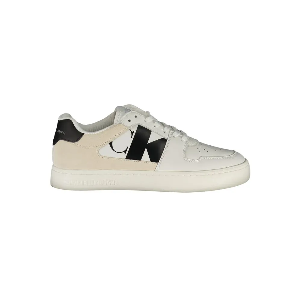 Calvin Klein Men's White Polyester Sneaker
