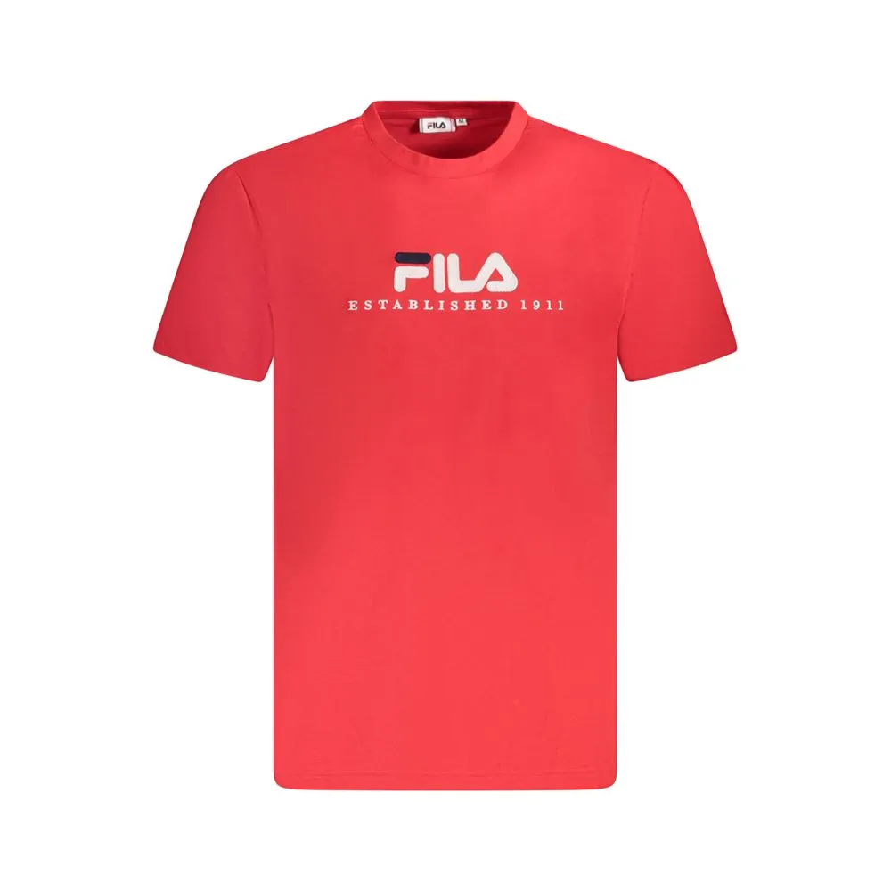 Fila Men's Red Cotton Unisex T-Shirt