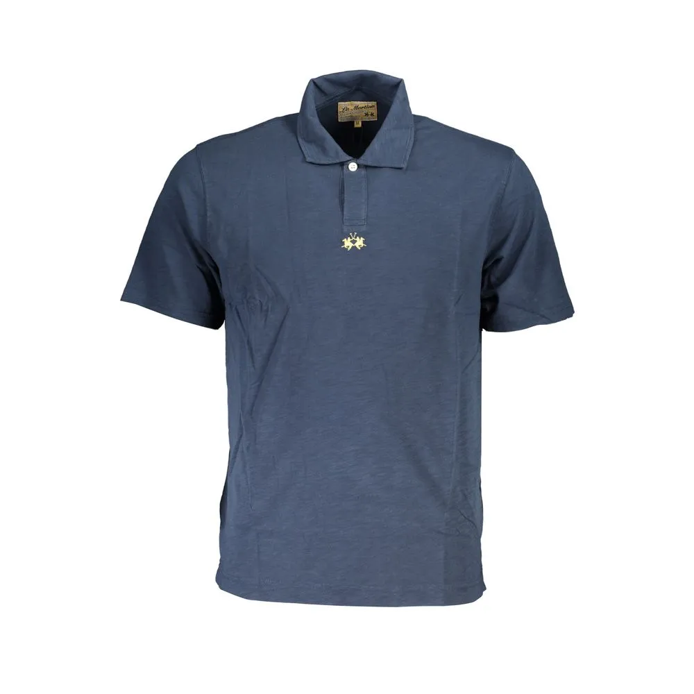 La Martina Men's Classic Short-Sleeved Blue Polo
