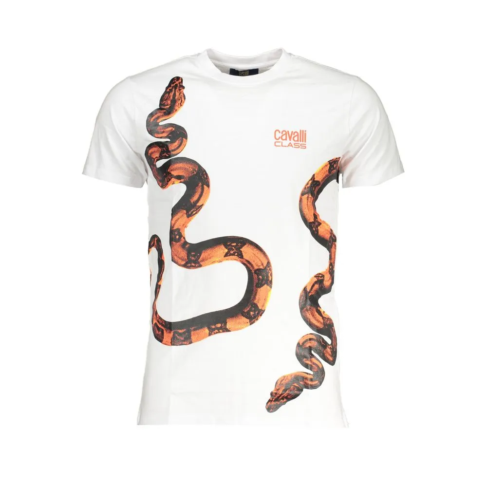 Cavalli Class Men's White Cotton T-Shirt