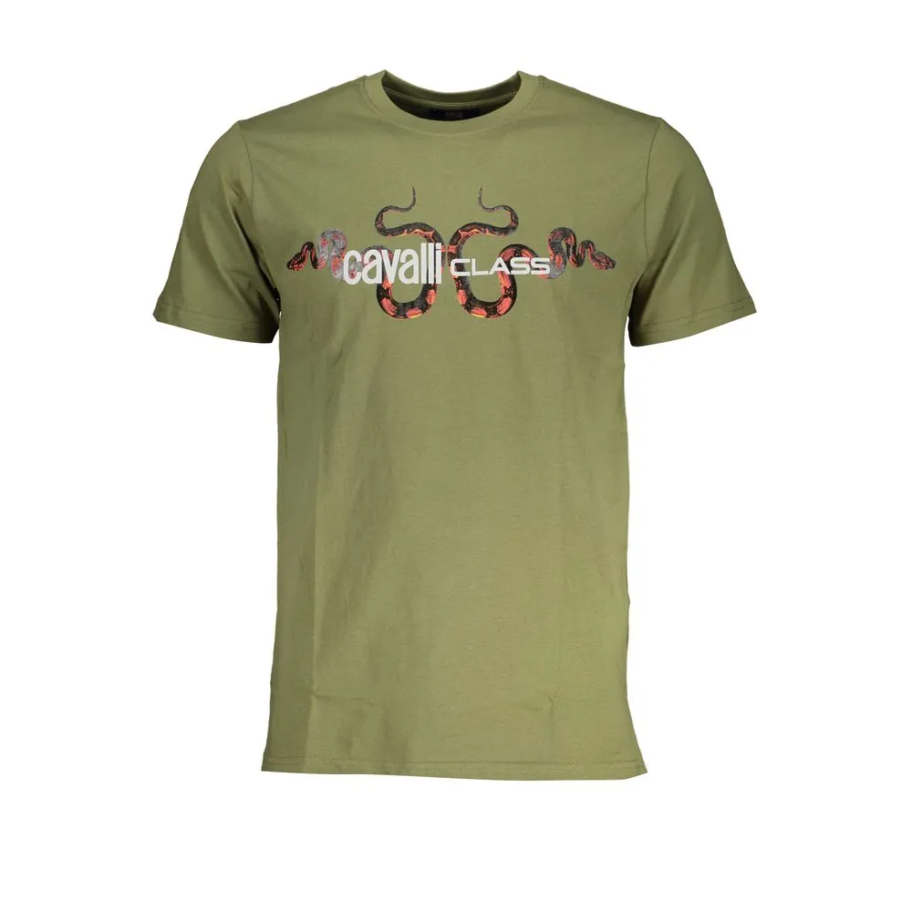 Cavalli Class Men's Green Cotton T-Shirt