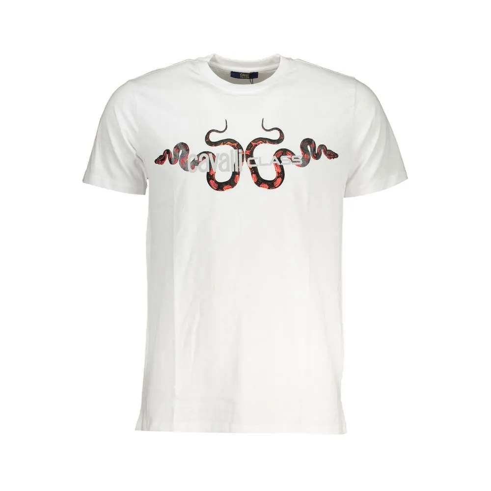 Cavalli Class Men's White Cotton T-Shirt