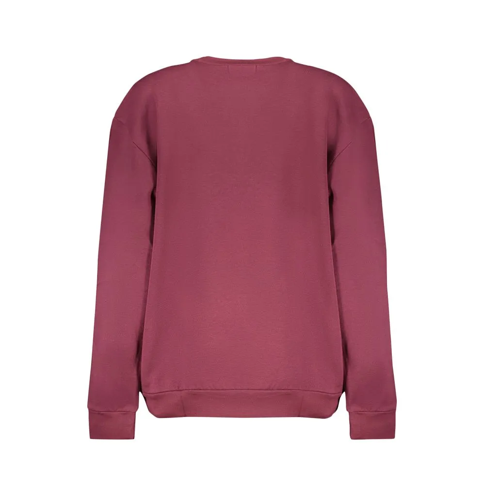 Cavalli Class Women's Elegant Purple Crew Neck Fleece Sweatshirt