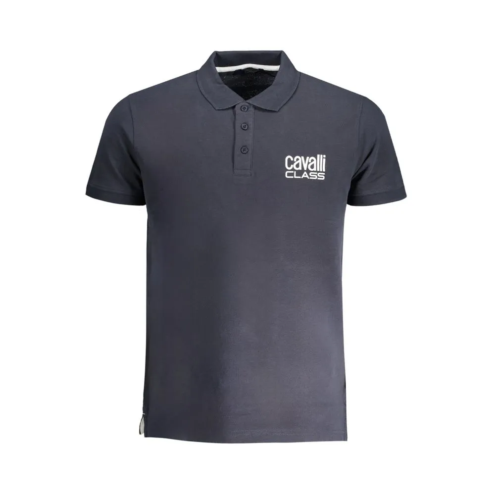 Cavalli Class Men's Blue Cotton Polo Shirt