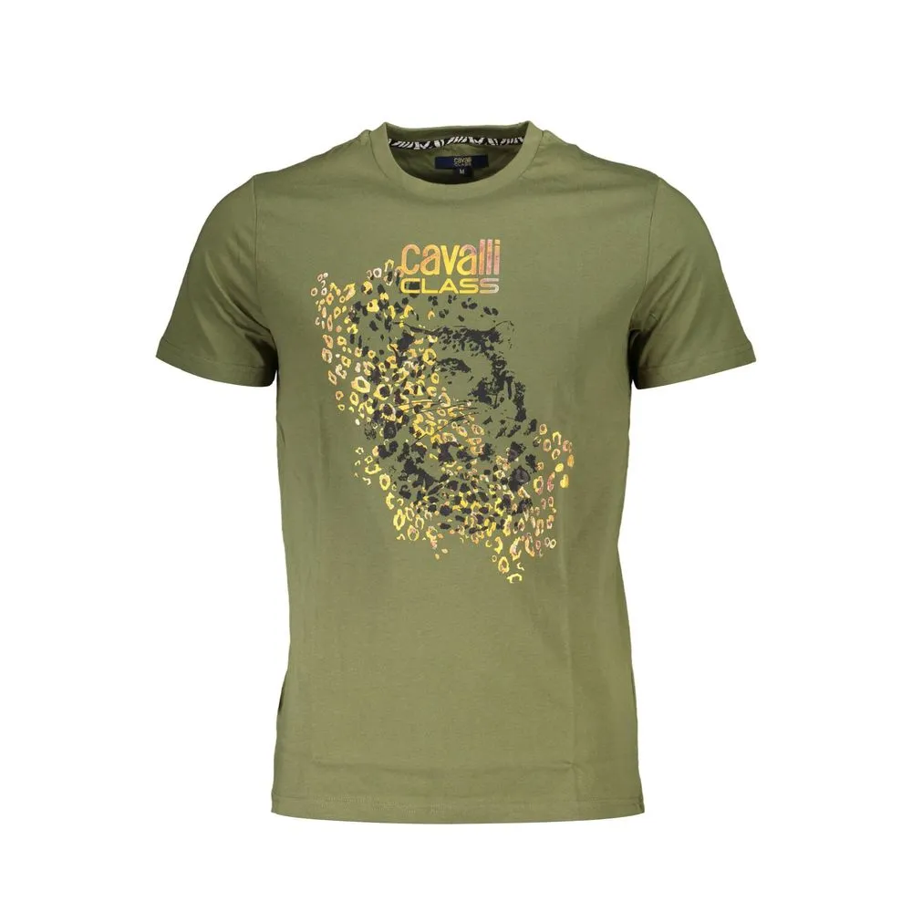Cavalli Class Men's Green Cotton T-Shirt