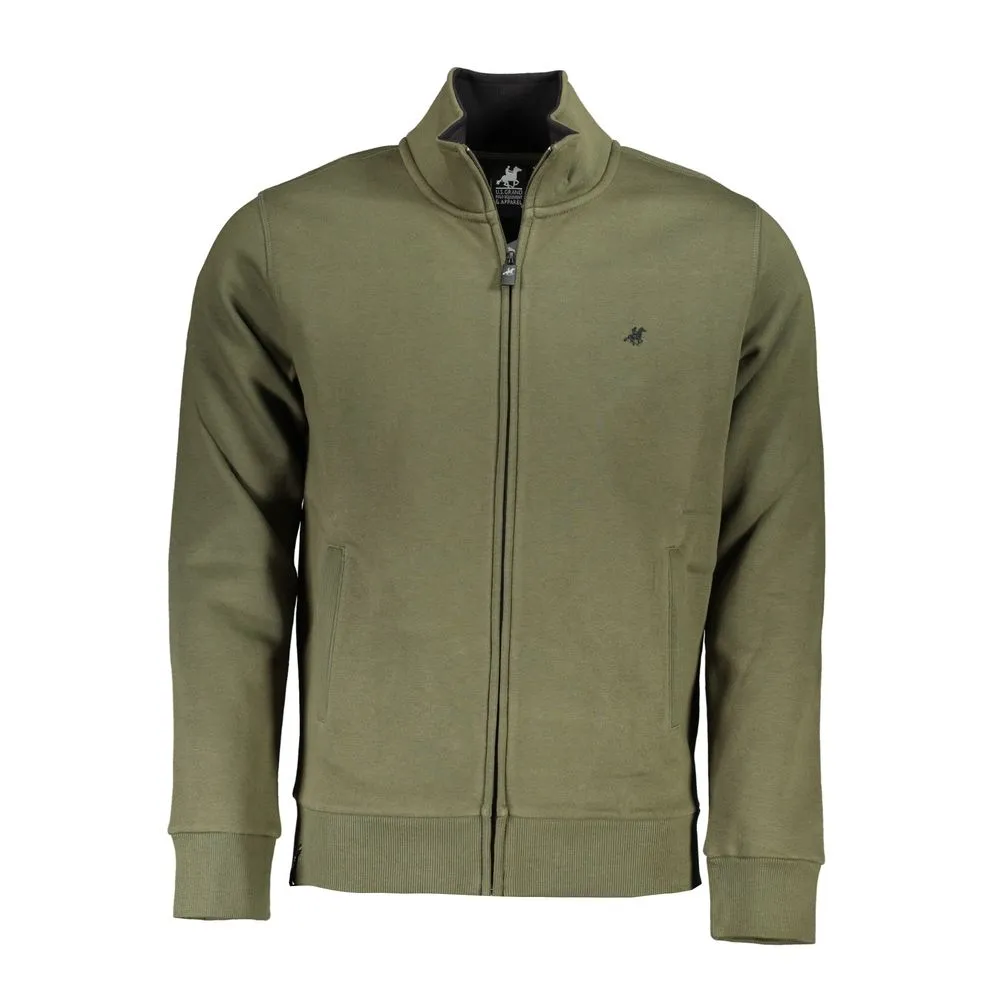 U.S. Grand Polo Men's Enviable Embroidered Green Zip Sweater