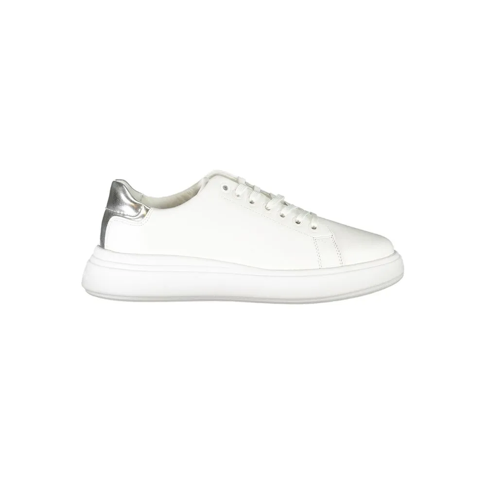 Calvin Klein Women's Chic White Sneakers with Contrast Details