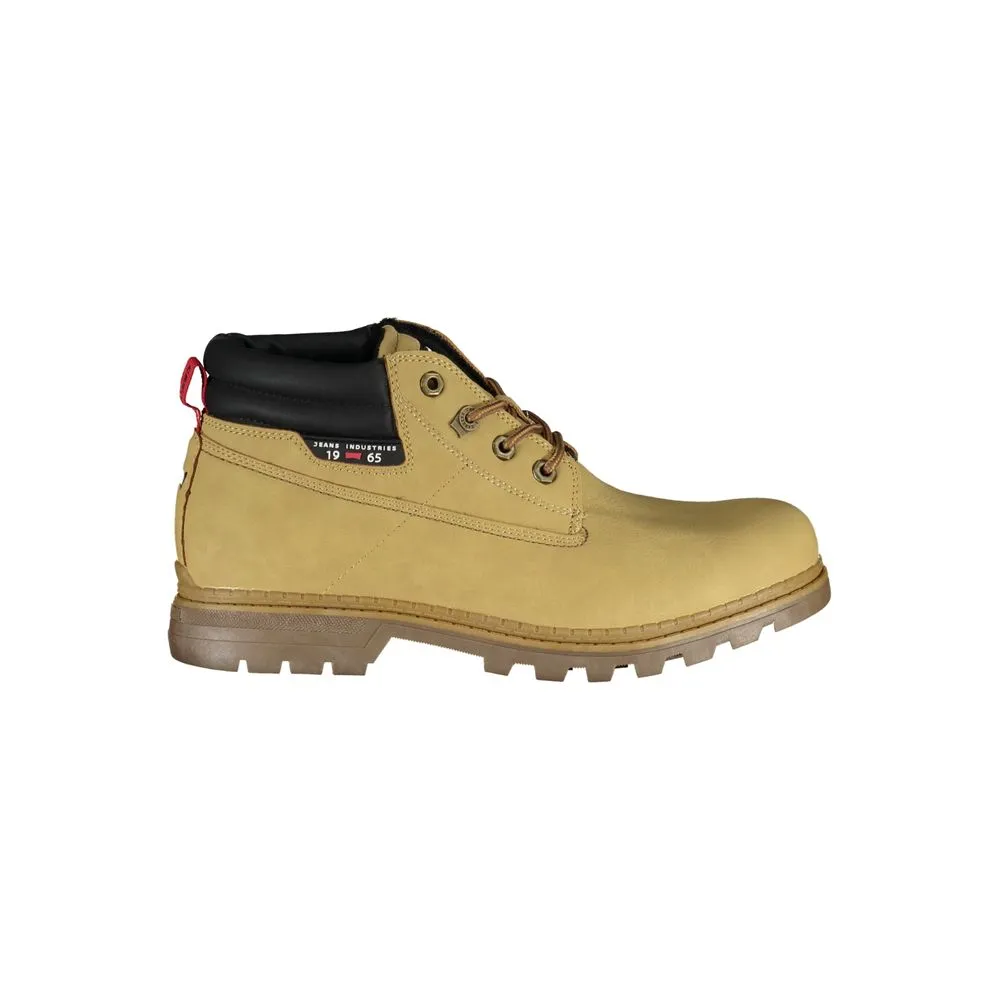 Carrera Men's Beige Lace-Up Boots with Contrast Details