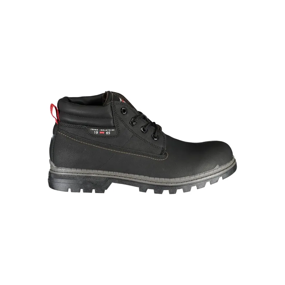 Carrera Men's Sleek Black Laced Boots with Contrast Details
