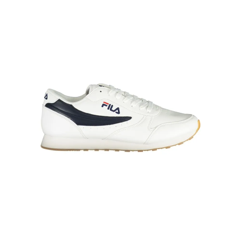 Fila Men's Sleek White Sneakers with Contrasting Accents