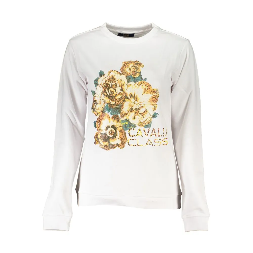 Cavalli Class Women's White Cotton Sweater