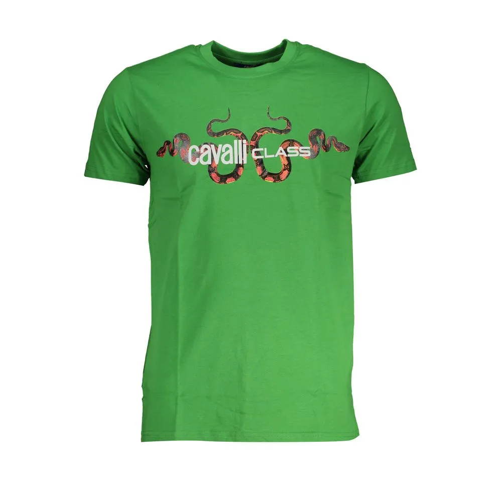 Cavalli Class Men's Green Cotton T-Shirt