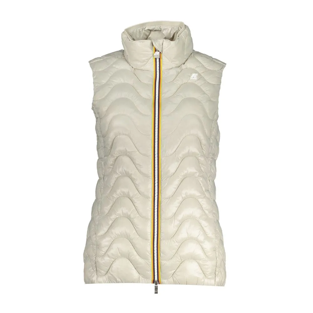 K-WAY Women's Chic Sleeveless Zip Jacket with Contrast Details