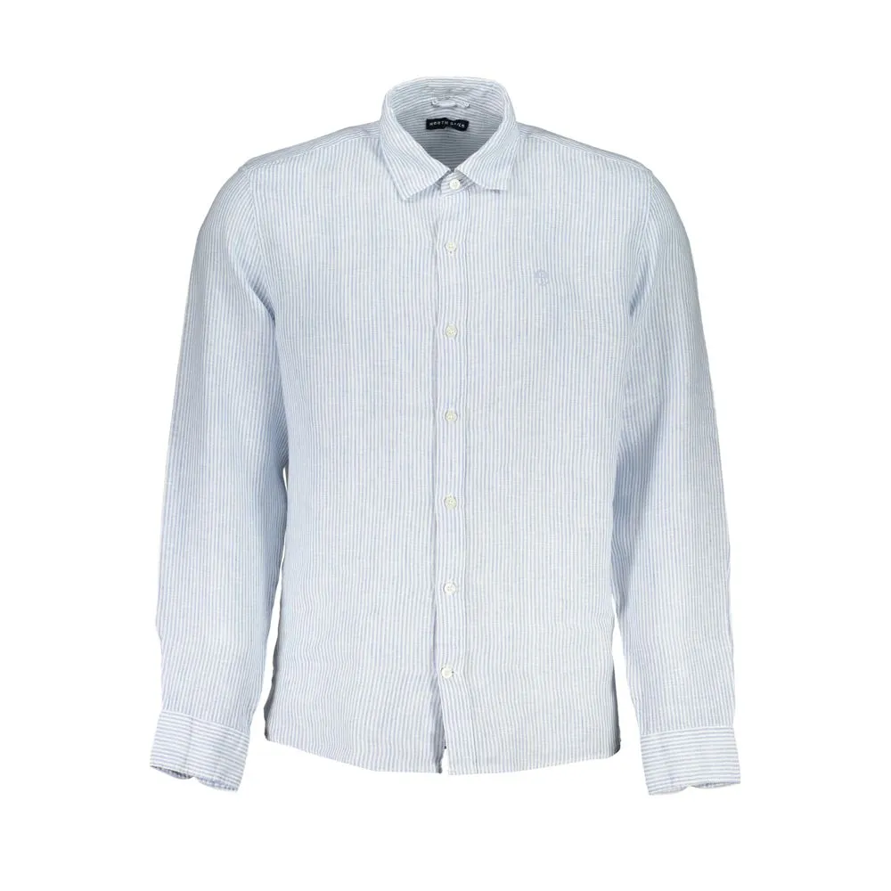 North Sails Men's Light Blue Linen Shirt