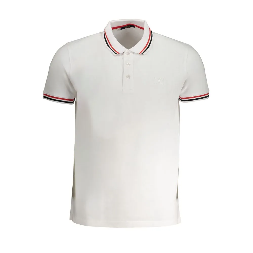 Cavalli Class Men's White Cotton Polo Shirt