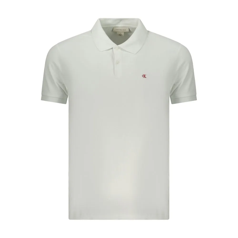 Calvin Klein White Cotton Men Polo Shirt