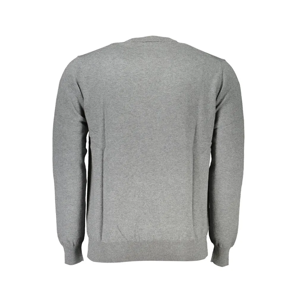 Harmont & Blaine Men's Chic Gray Crew Neck Cotton Blend Sweater