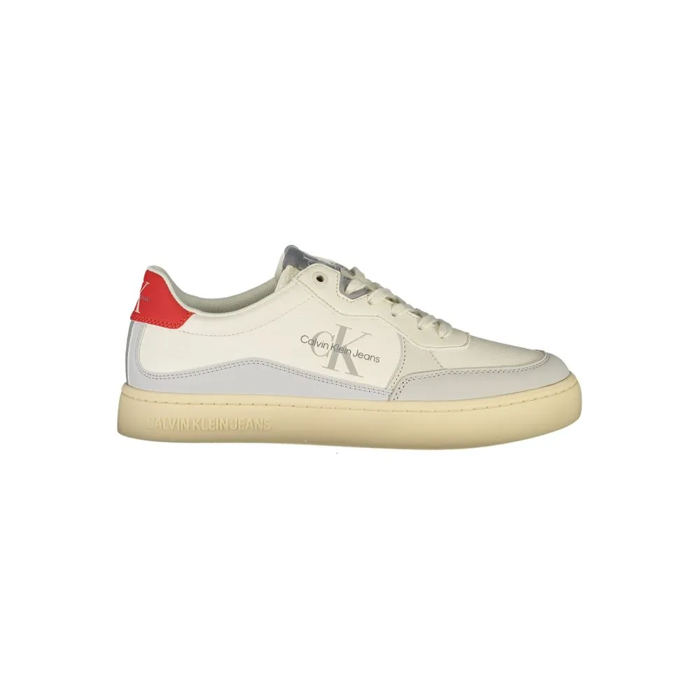 Calvin Klein Men's White Polyester Sneaker