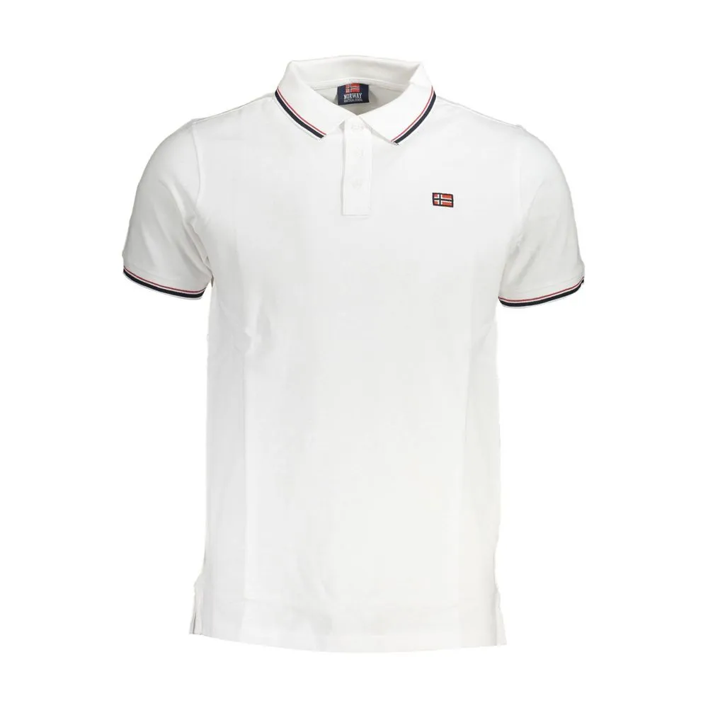 Norway 1963 Men's White Cotton Polo Shirt