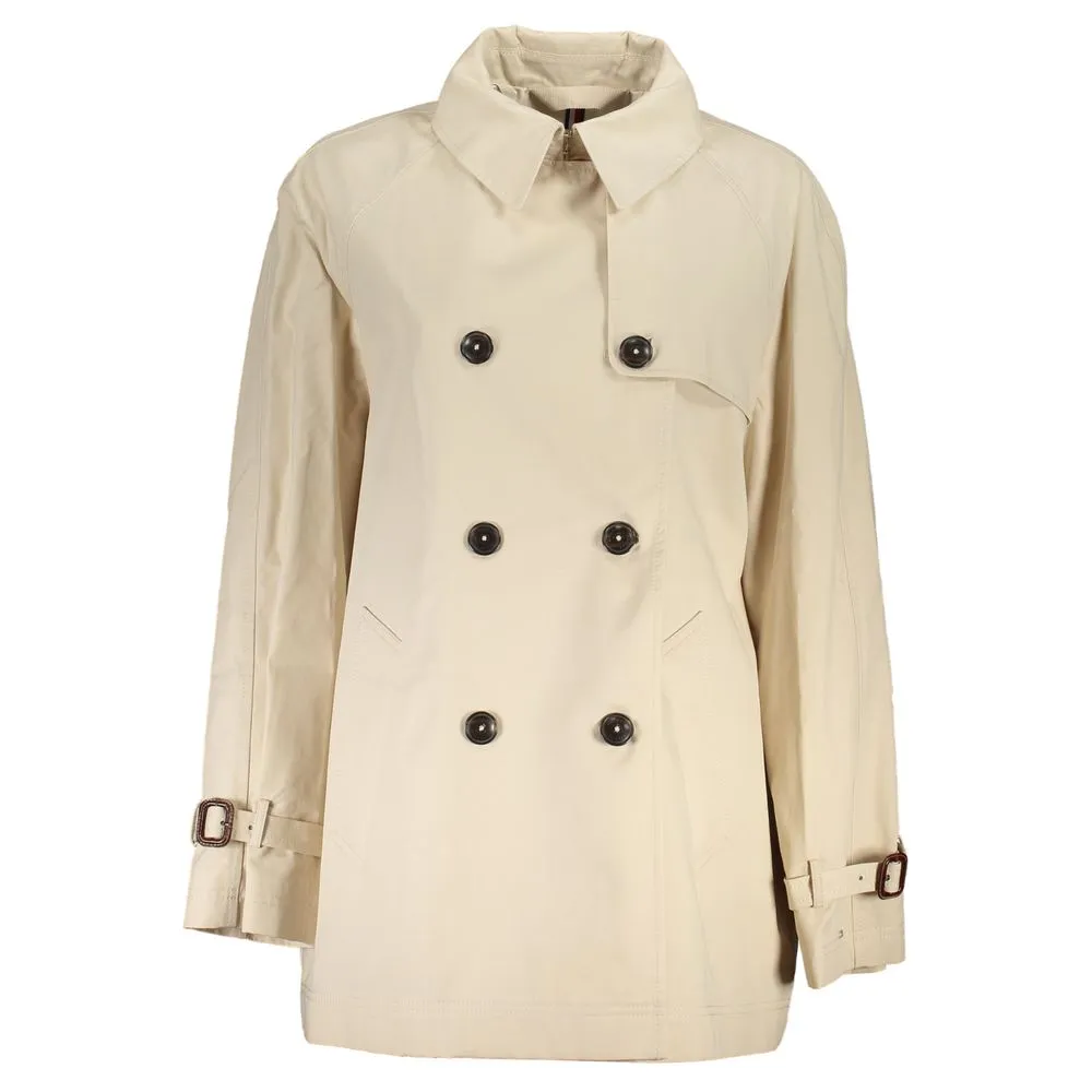 Tommy Hilfiger Women's Beige Cotton Jackets & Coat