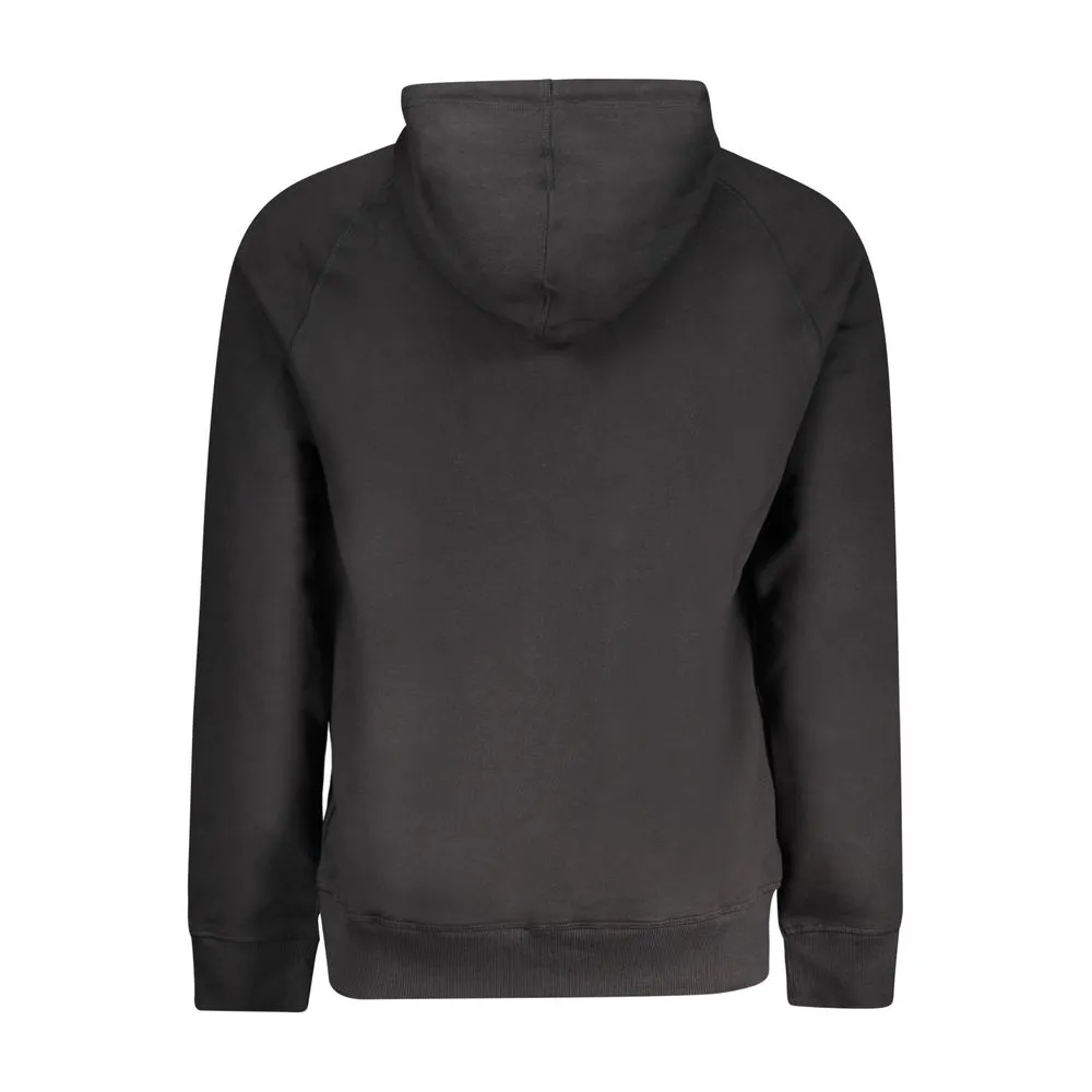 Timberland Men's Black Cotton Mens Sweater with Central Pockets and Zip