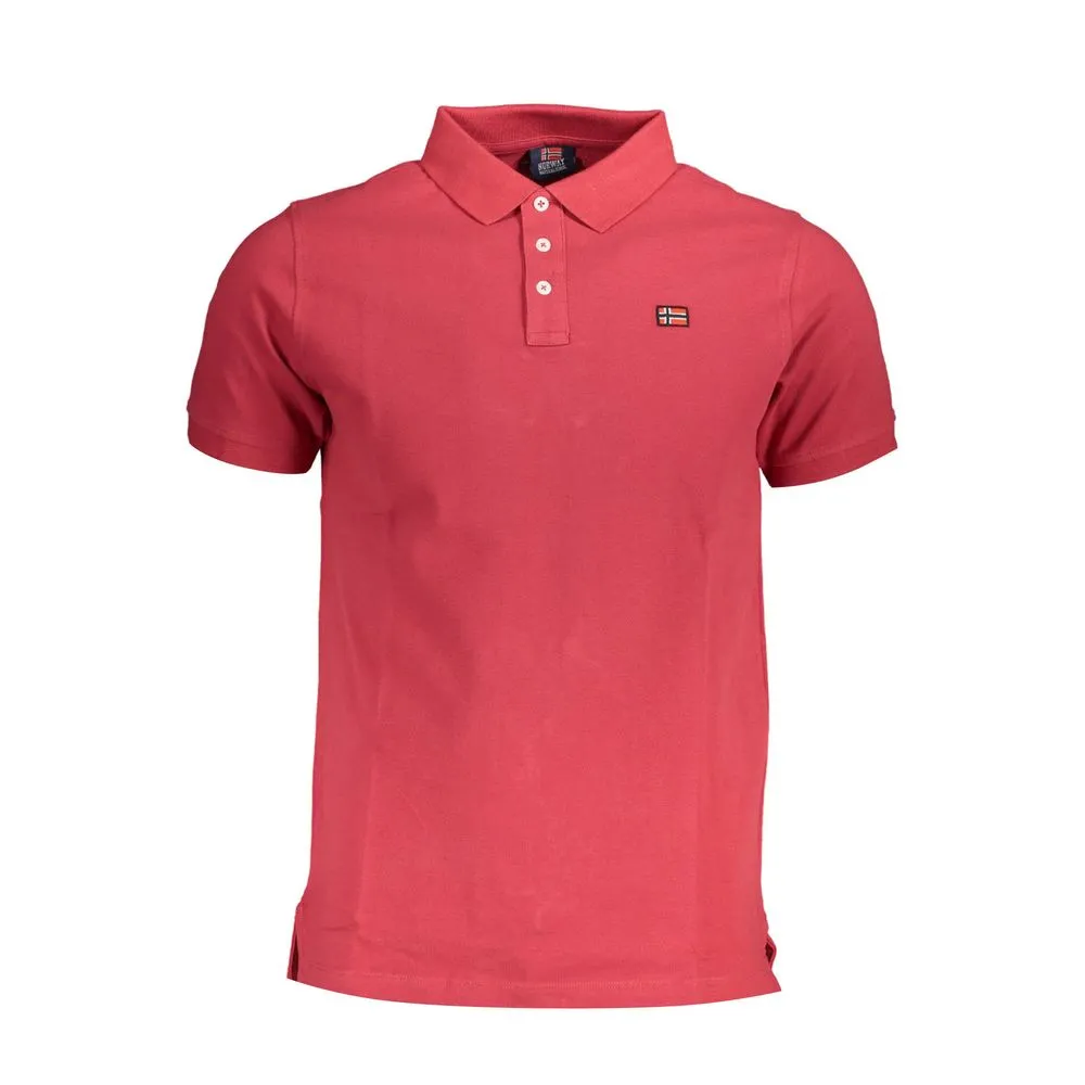 Norway 1963 Men's Red Cotton Polo Shirt