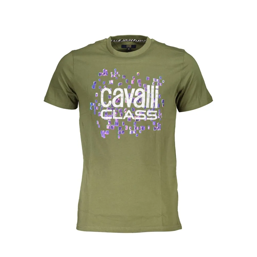 Cavalli Class Men's Green Cotton T-Shirt