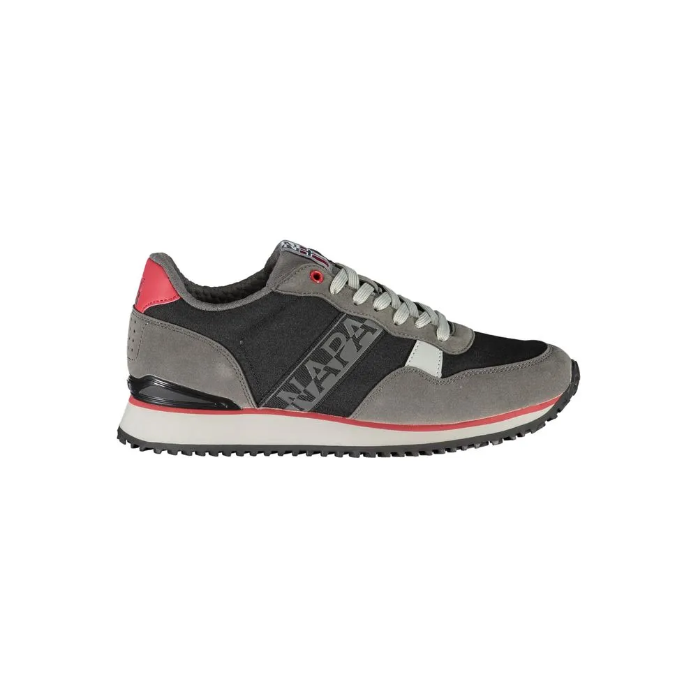 Napapijri Men's Sleek Black Lace-Up Sport Sneakers