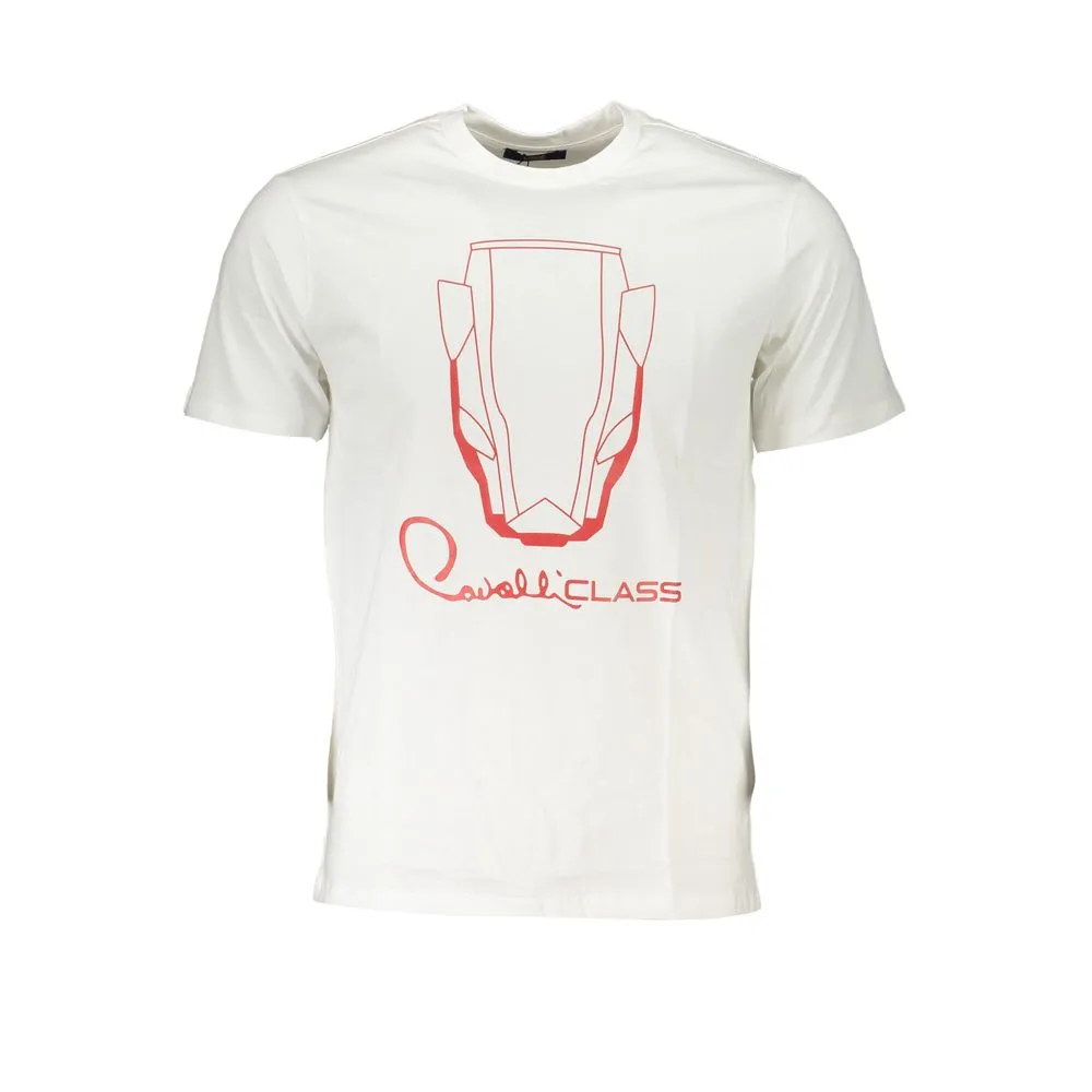 Cavalli Class Men's White Cotton T-Shirt