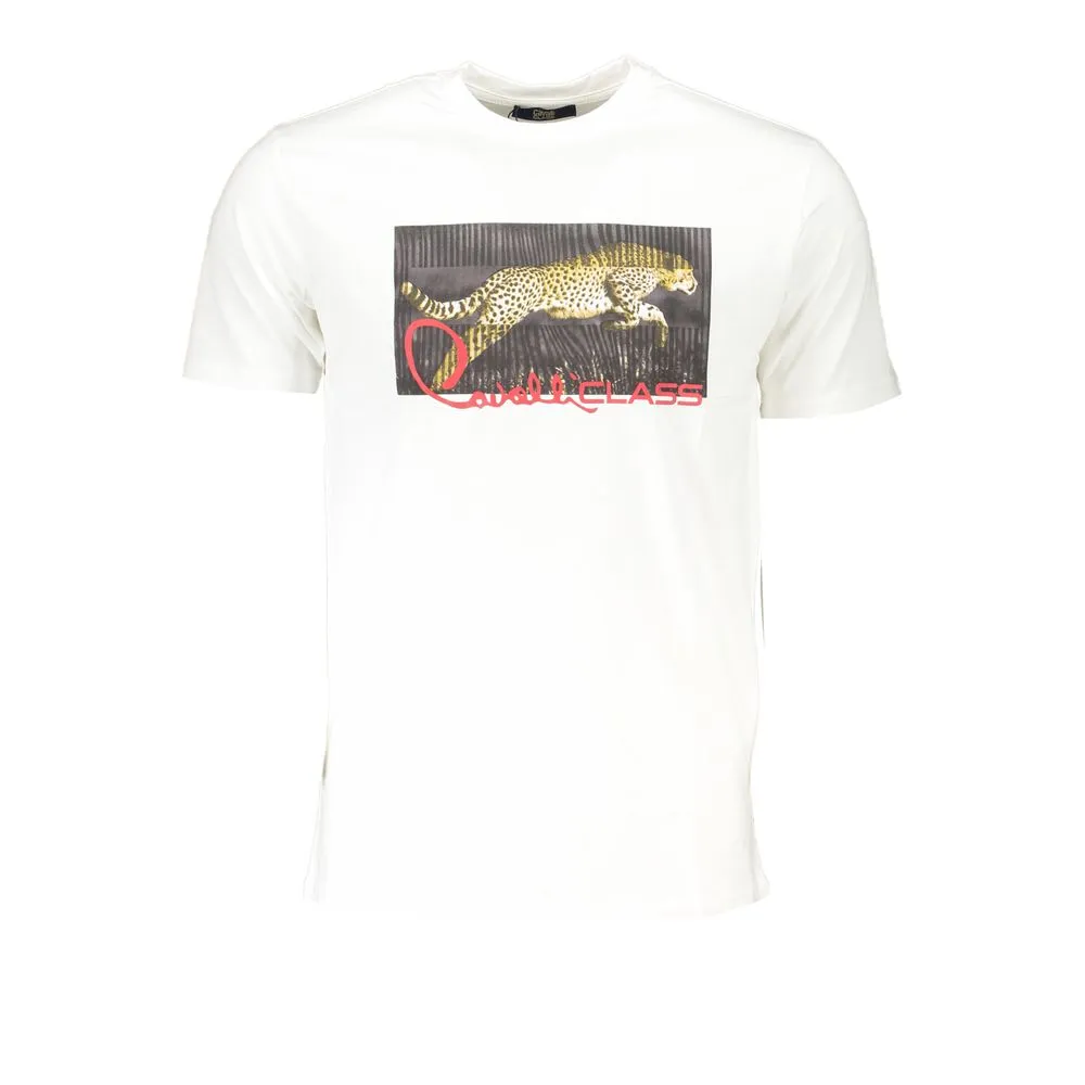 Cavalli Class Men's White Cotton T-Shirt