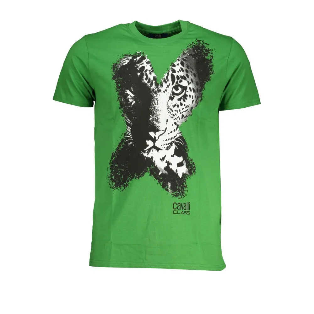 Cavalli Class Men's Green Cotton T-Shirt
