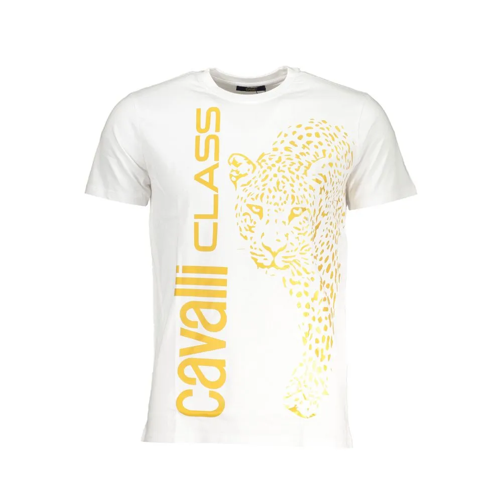 Cavalli Class Men's White Cotton T-Shirt