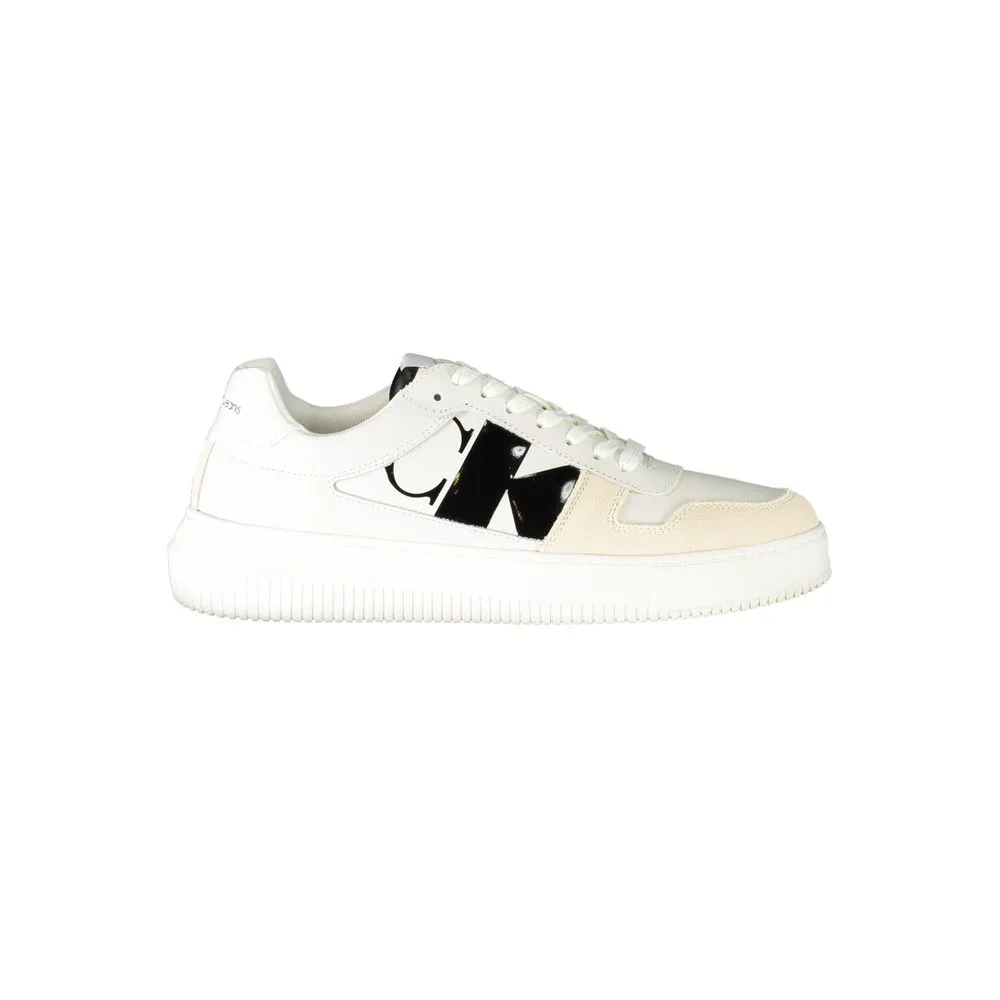Calvin Klein Men's White Polyester Sneaker