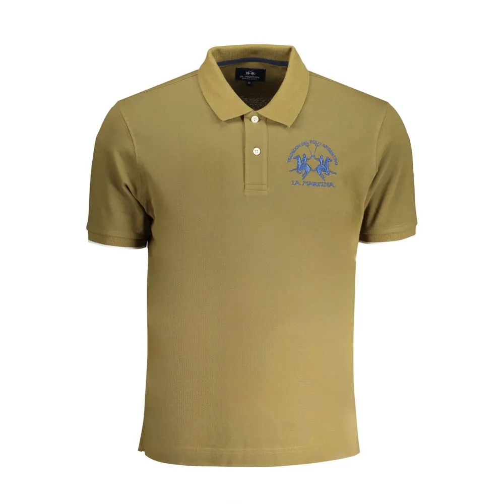 La Martina Men's Green Cotton Polo Shirt