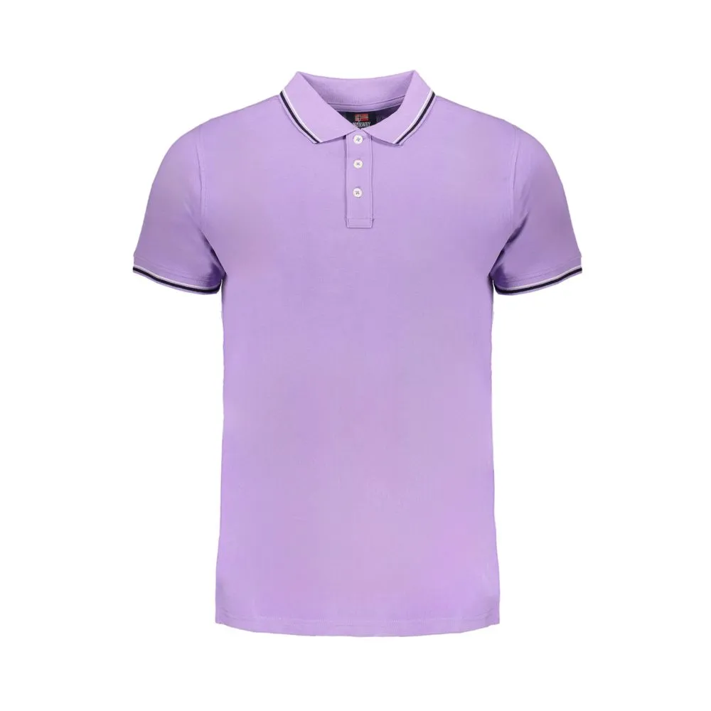 Norway 1963 Men's Purple Cotton Polo Shirt